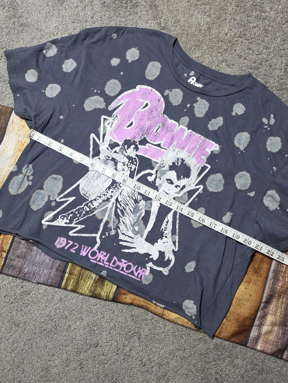 David Bowie Cutoff T-Shirt Punk Rock Music Band Tee Size S / M - Picture 6 of 7